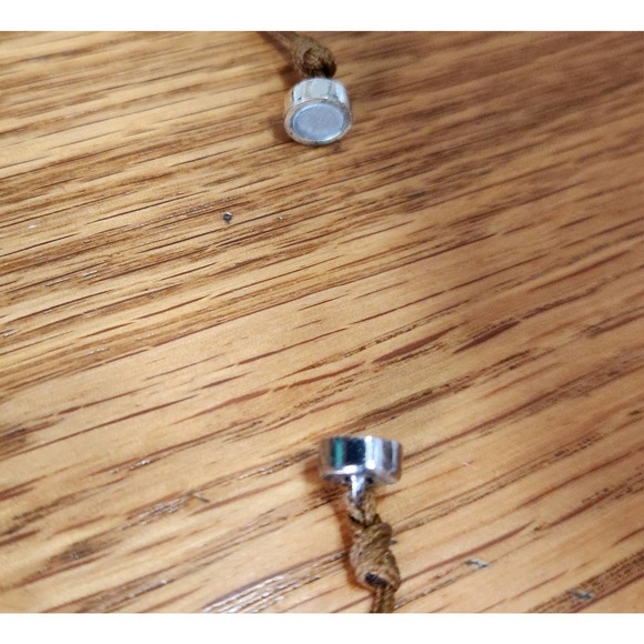 SBDS Cord Charm Bracelet with Silver Tone Connecting Circles & Magnetic Closure - Picture 6 of 7